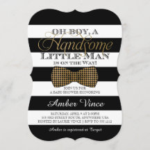 O Jongen Kleine Man Baby Shower Uitnodiging