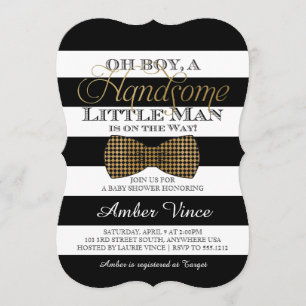 O Jongen Kleine Man Baby Shower Uitnodiging