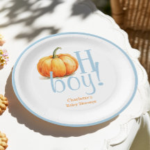 O Jongen Kleine Pompoen Blauwe Jongen Baby Shower
