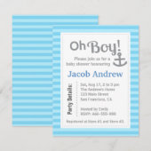 O Jongen, Modern, Anker, Baby Shower Uitnodiging (Voorkant / Achterkant)