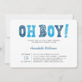 O Jongen | Moderne Jongen Baby Shower Kaart (Voorkant)