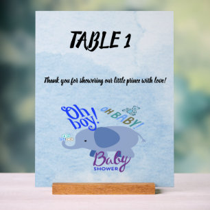 O jongen! O baby! Blauwe baby shower 2-tone blauwe Acryl Bord