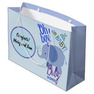 O jongen! O baby! Blauwe Olifant Baby Shower Groot Cadeauzakje