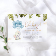 O Jongen Olifant & Ballonnen Jungle baby Shower