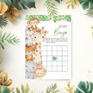 O jongen! Safari Baby Shower Baby Bingo Spel Kaart