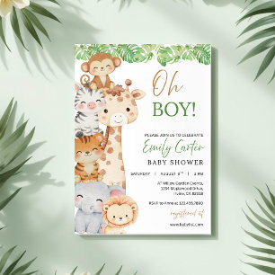 O jongen! Safari baby shower uitnodiging