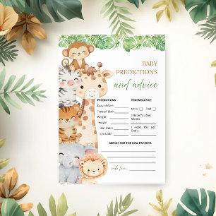 O jongen! Safari Baby Shower Voorspellingen & Ad Kaart