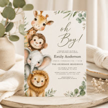 O Jongen Safari Dieren Jongens Baby Shower