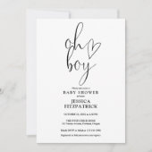 O jongen Schattig Hart Script Foto Baby Shower Kaart (Voorkant)