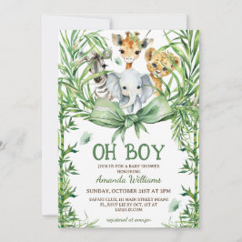 O Jongen Schattige Safari Dieren Baby Shower Kaart