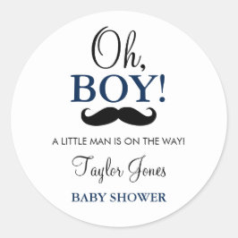 O Jongen Snor Baby Shower Stickers