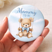 O jongen teddybeer mama te zijn speld ronde button 7,6 cm