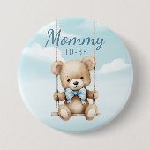 O jongen teddybeer mama te zijn speld ronde button 7,6 cm (Voorkant)