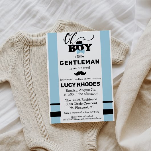 O jongen! Uitnodiging voor babyshower