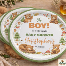 O jongen waterverf bosbeer babyshower