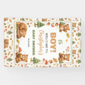 O jongen waterverf bosbeer babyshower spandoek (Horizontaal)