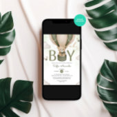 O Jongen Waterverf Teddybeer Groene Baby Shower Kaart