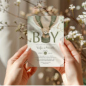 O Jongen Waterverf Teddybeer Groene Baby Shower Kaart