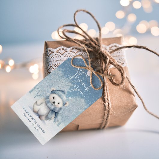 O jongen Winter | Bos Baby Shower Cadeaulabel