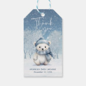 O jongen Winter | Bos Baby Shower Cadeaulabel (Achterkant)