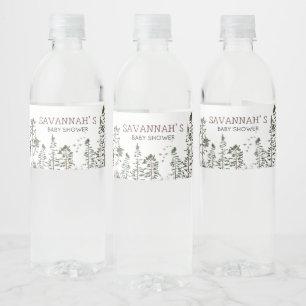 O Jongen Woodland Baby Shower Waterfles Etiket