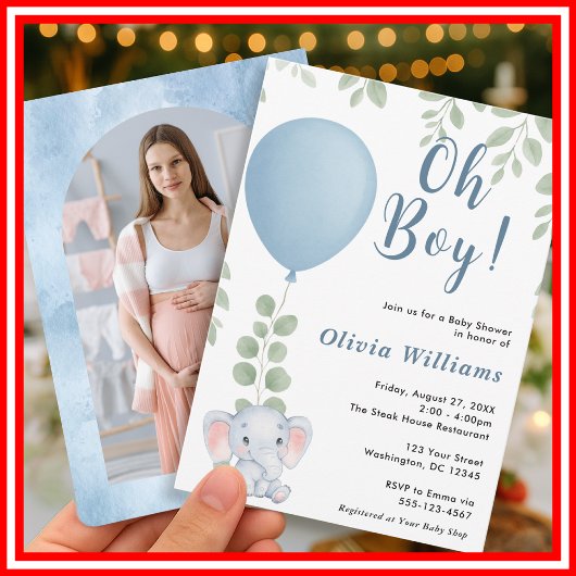 O Jongens Baby Shower Kaart