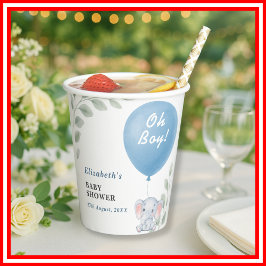 O Jongens Baby Shower Papieren Bekers
