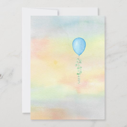 O Jongens Baby Shower Uitnodiging Eucalyptus Blauw (Achterkant)