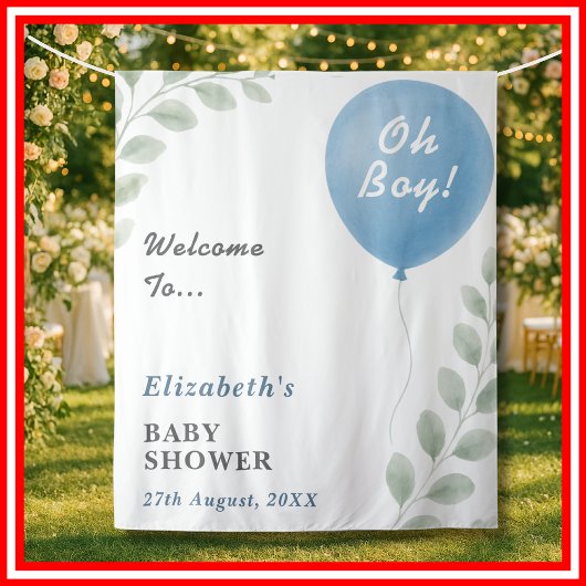 O Jongens Baby Shower Wandkleed