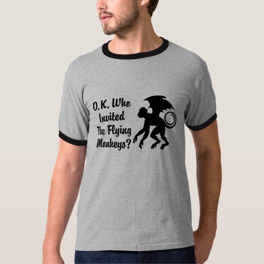 O.K. die de vliegende apen uitnodigde T-shirt (Voorkant)