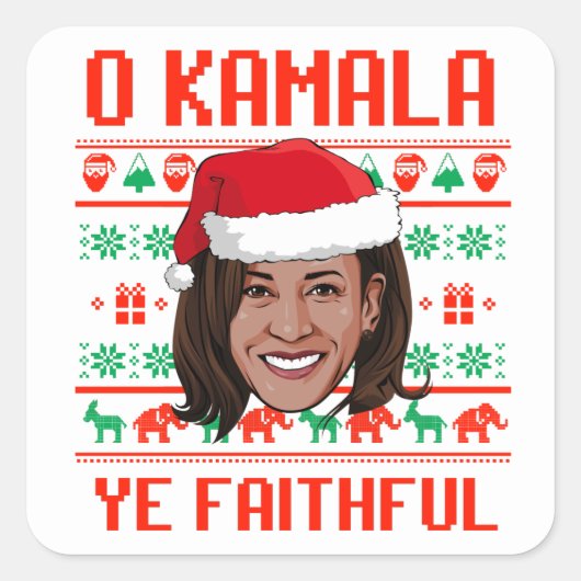 O KAMALA YE FAITHFUL CARD VIERKANTE STICKER (Voorkant)
