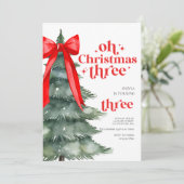 O Kerst Drie 3e Verjaardag Kaart (Staand voorkant)