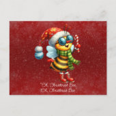 "O, kerstbij, o, kerstbij." Briefkaart (Voorkant)