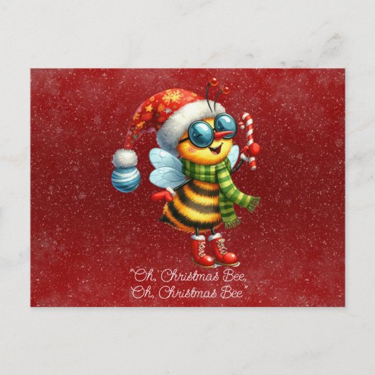 "O, kerstbij, o, kerstbij." Briefkaart (Voorkant)