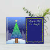 O Kerstboom blanco uitnodiging (Staand voorkant)