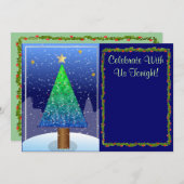 O Kerstboom blanco uitnodiging (Voorkant / Achterkant)