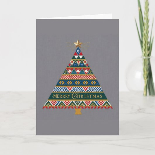 O kerstboom feestdagen kaart (Voorkant)