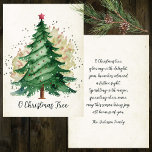 O Kerstboom  Feestdagenkaart<br><div class="desc">Of u nu een hartelijke wens aan familie,  vrienden of collega’s stuurt,  deze gepersonaliseerde vintage kerstkaart met een waterverf kerstboom is de perfecte keuze. Het is een hartverwarmende manier om de magie van het seizoen te delen en creëer een blijvende indruk te geven.</div>