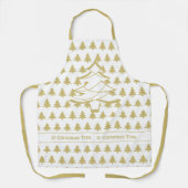 O' kerstboom Gold/White Iconic Pattern Schort (Voorkant)