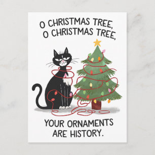 O Kerstboom je versieringen zijn geschiedenis kat Briefkaart