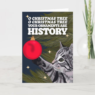 O Kerstboom Kat Kerstkaart Feestdagen Kaart