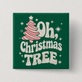 O Kerstboom Licht Prettig Kerstfeest Kerstmis  Vierkante Button 5,1 Cm (Voorkant)