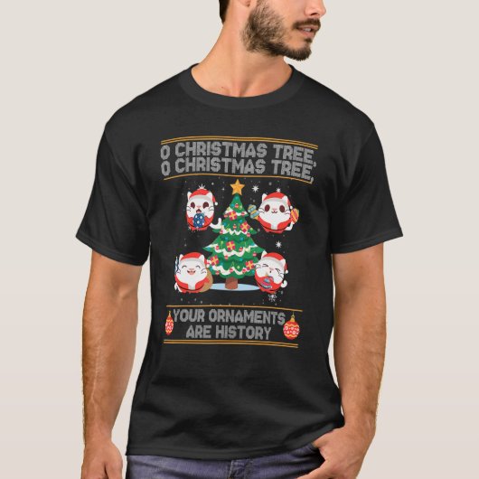 O kerstboom Uw versieringen zijn geschiedenis T-shirt (Voorkant)
