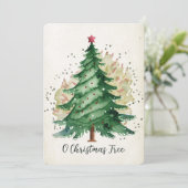O Kerstboom Vintage  Feestdagenkaart (Staand voorkant)