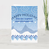 O kerstboomkaart feestdagen kaart (Achterkant)