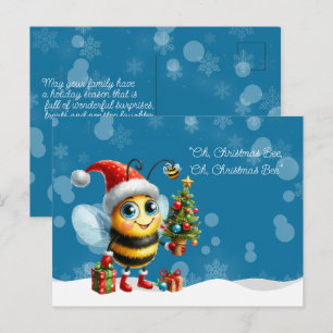 "O, Kerstmis BEE, O, Kerstmis BEE" Briefkaart