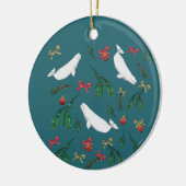 O Kerstmis Beluga Whale Illustratiepatroon Keramisch Ornament (Links)
