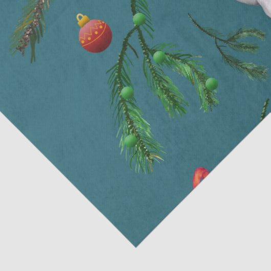 O Kerstmis Beluga Whale Illustratiepatroon Tissuepapier (Detail)