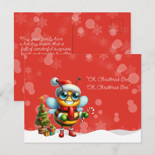 "O, Kerstmis BIJ, O, Kerstmis BIJ" Briefkaart (Voorkant / Achterkant)