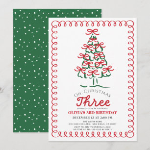 O Kerstmis Drie Groene Boom 3e Verjaardag Kaart